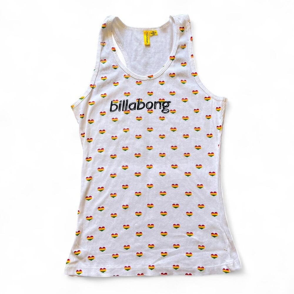 Billabong White All Over Hearts Print, X-Large